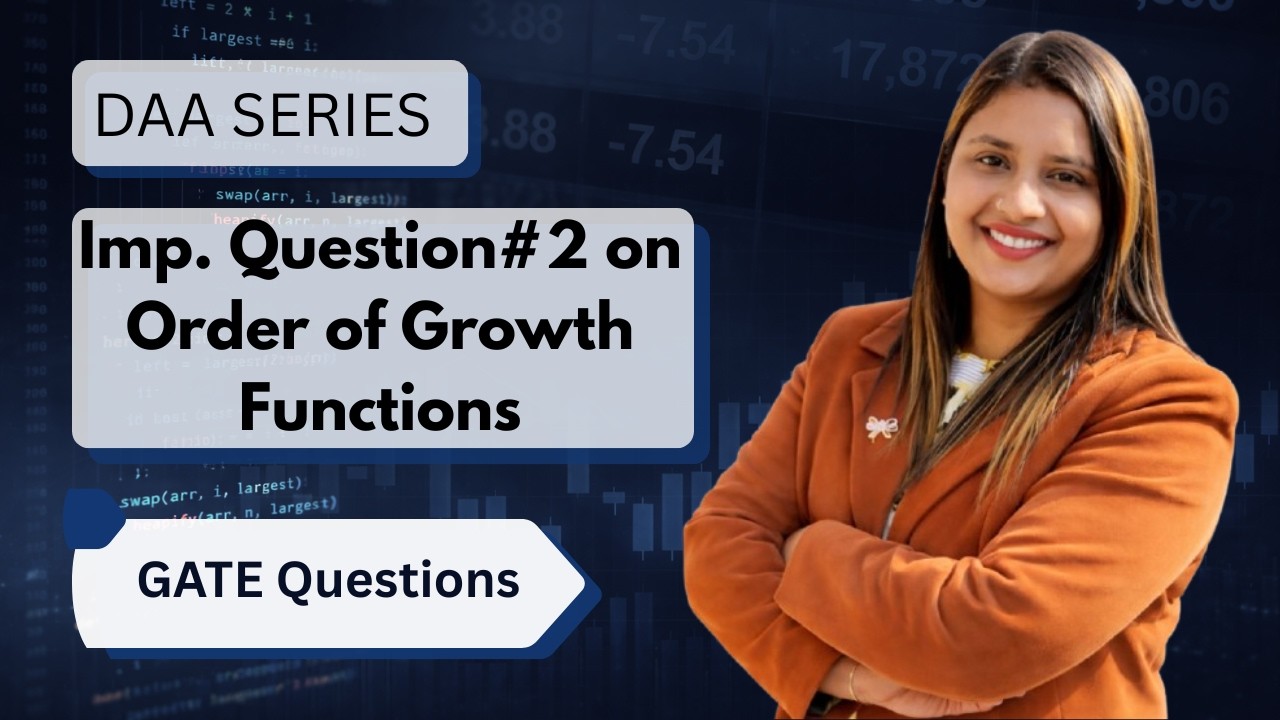 Lec 6: Imp. Question#2 on Order of Growth Functions | Comparison of Various Time Complexities