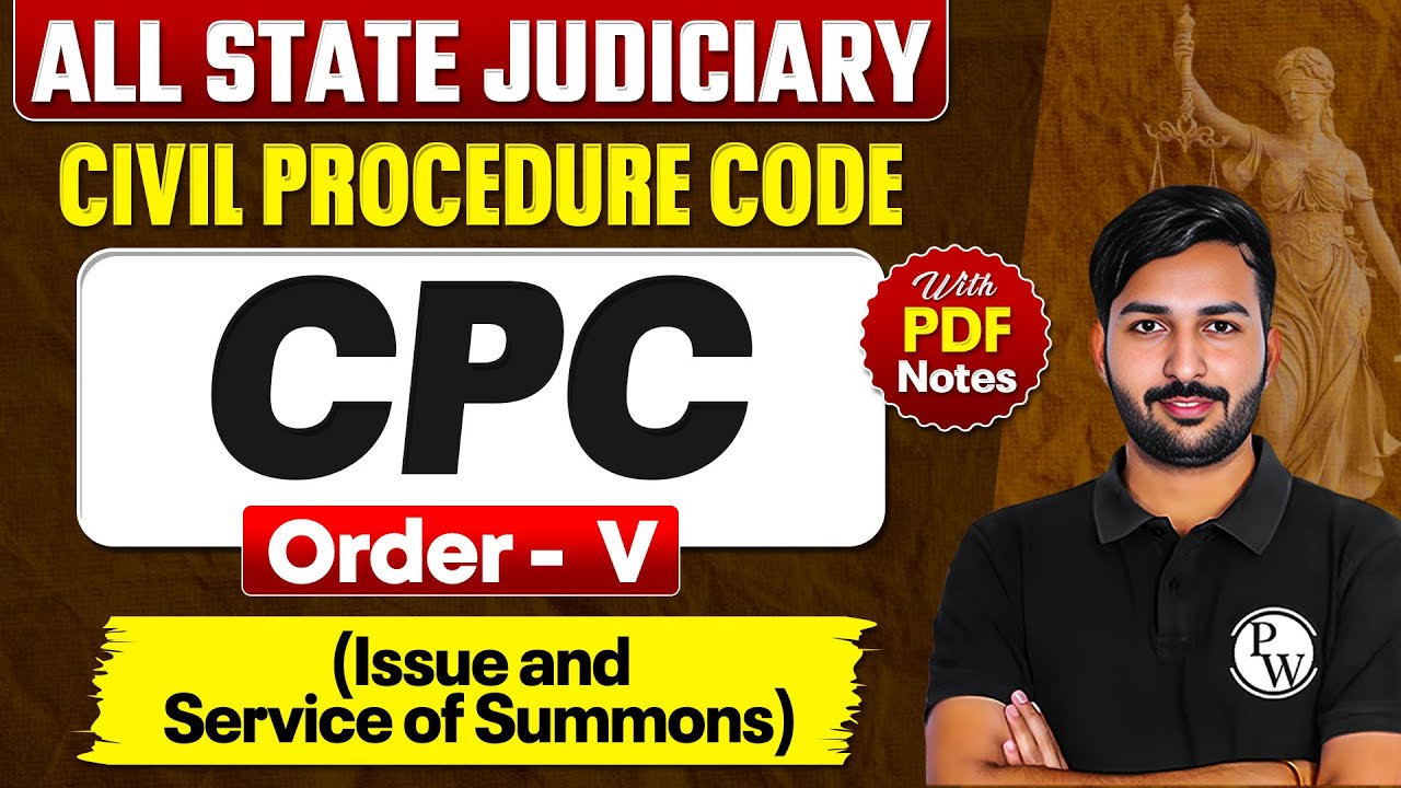 Issue and Service of Summons Order 5 | L-19 | CPC Free Lecture Series | 𝐂𝐢𝐯𝐢𝐥 𝐏𝐫𝐨𝐜𝐞𝐝𝐮𝐫𝐞 𝐂𝐨𝐝𝐞 𝟏𝟗𝟎𝟖