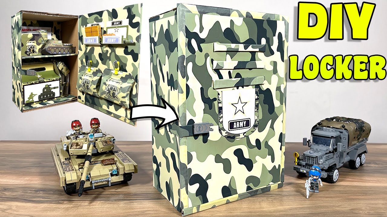 LEGO Military Locker Organizer| DIY & Crafts (unofficial lego army men ,guns)