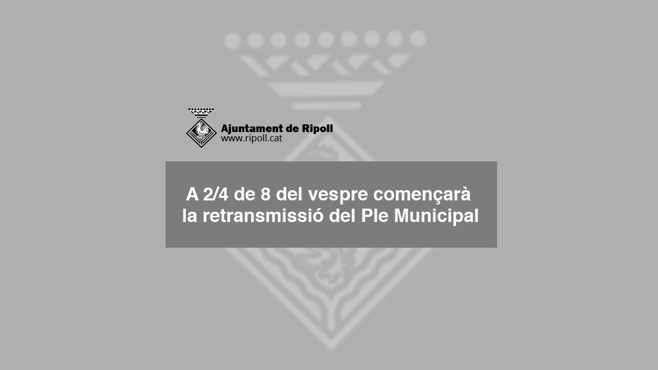 Ple Municipal Extraordinari, 20 de gener de 2025.