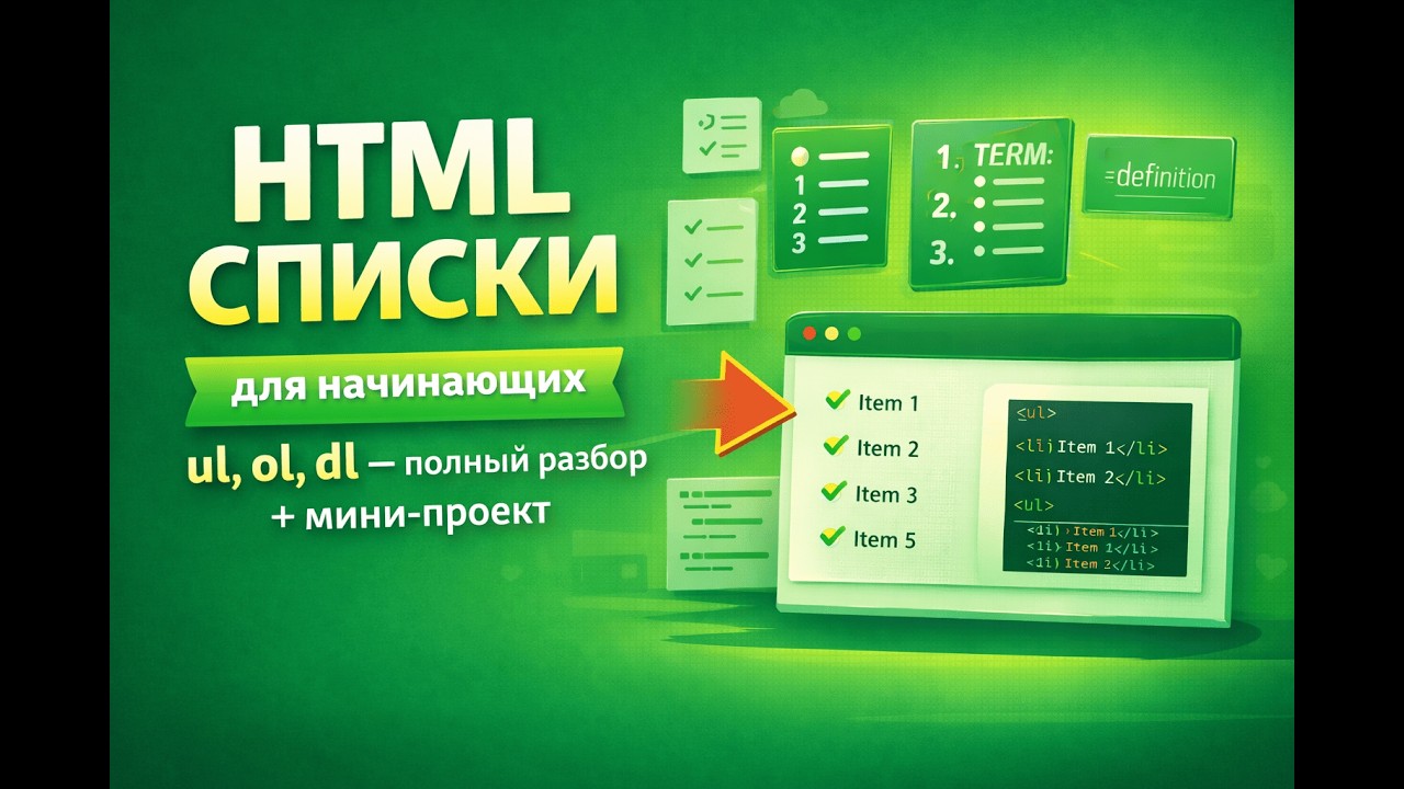 HTML списки для начинающих  ul, ol, dl