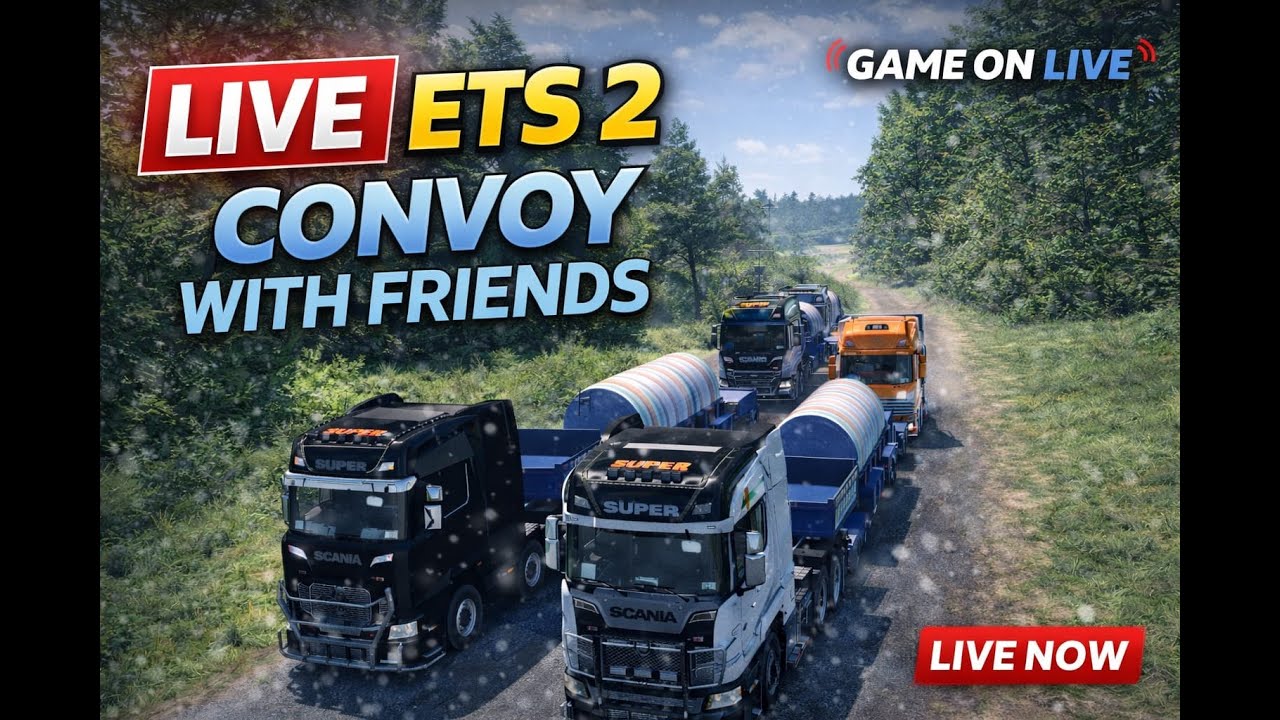 Heavy Cargo Convoy! With Friend 🚛🔥 | Long Drive Multiplayer | Game On Live #ets2 #marathistreamer
