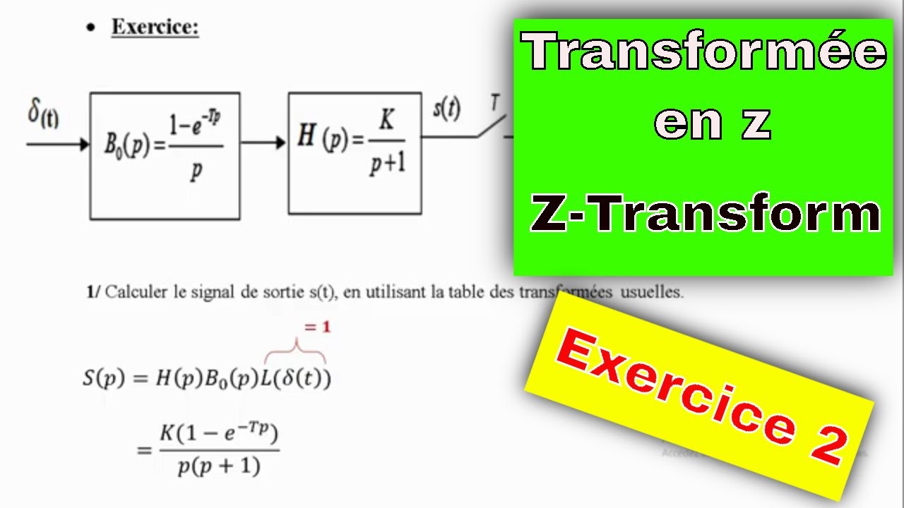 Solved Exercise (Detailed) | Exercice Corrigé | Z-transform calculation | Calcul Transformée en z