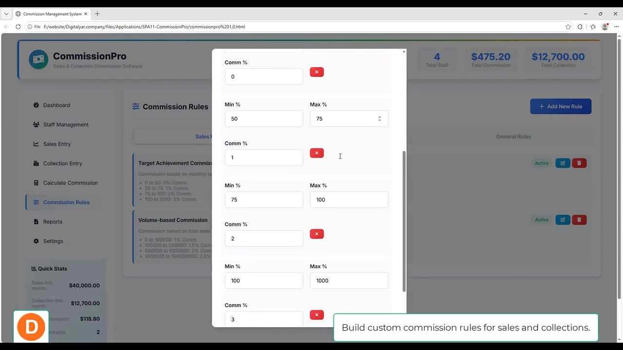 Sales Commission Tracking with Target Achievement &ndash; No Subscription