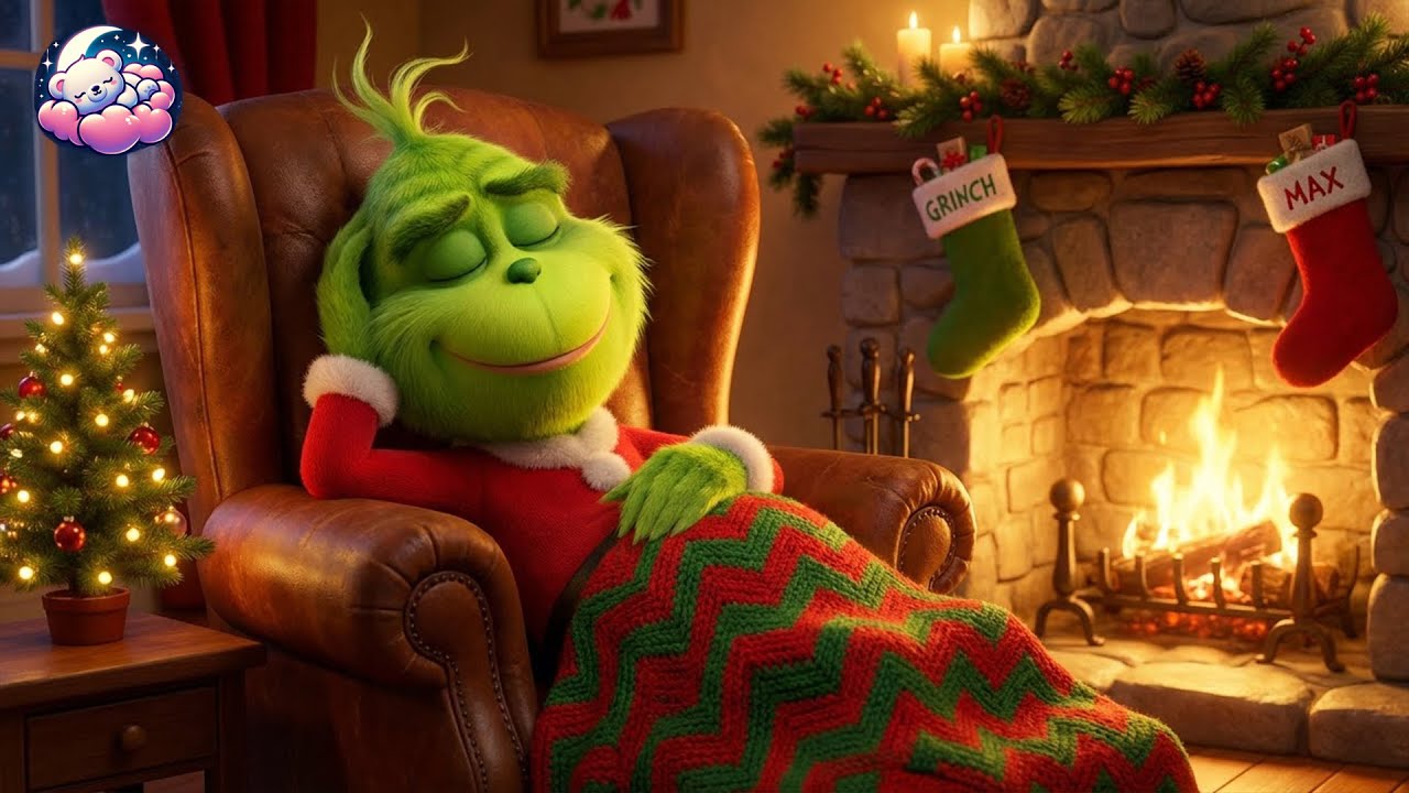 NO ADS Grinch's Cozy Christmas Cabin ❄️ Soft Piano Instrumentals & Vintage Carols for Silent Snowy