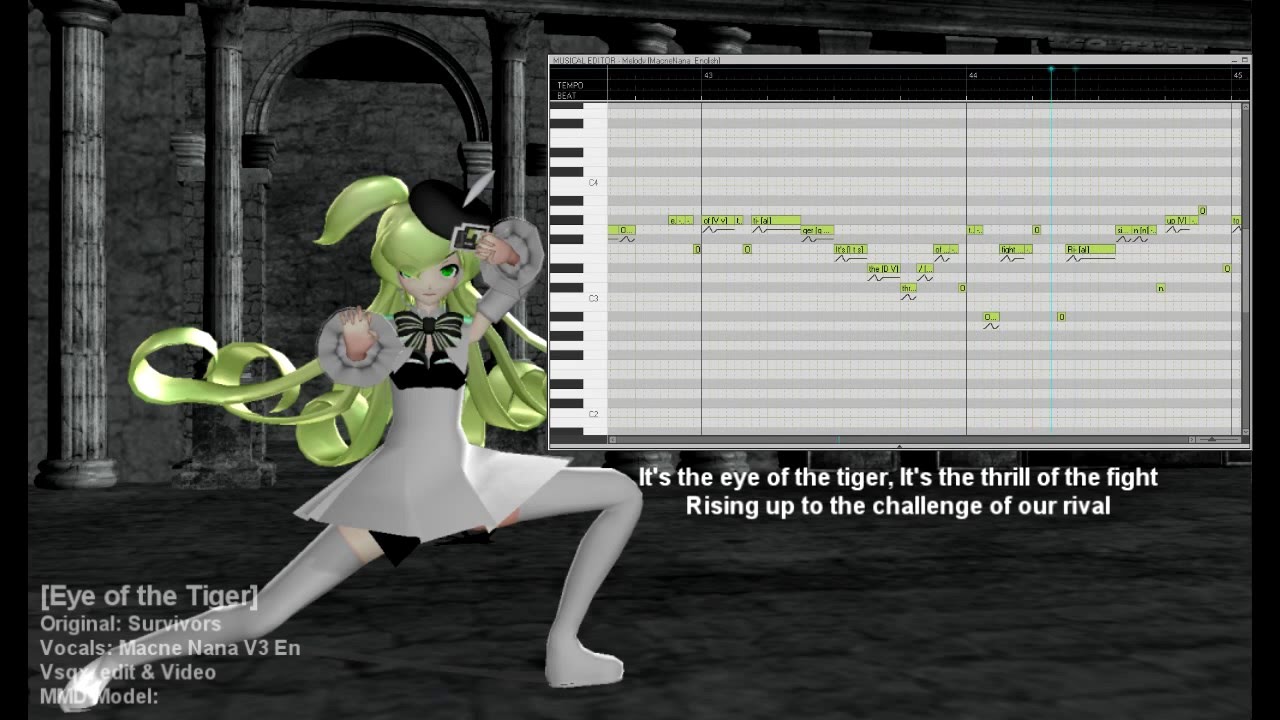 【Macne Nana V3 EN】Eye of the Tiger【VOCALOIDカバー曲】+VSQx