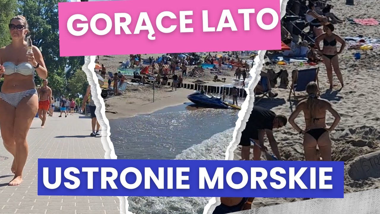 Gorące lato w Ustroniu Morskim❗ Tłumy na plaży❗ #lato2024 #Ustronie Morskie #morskaenklawa