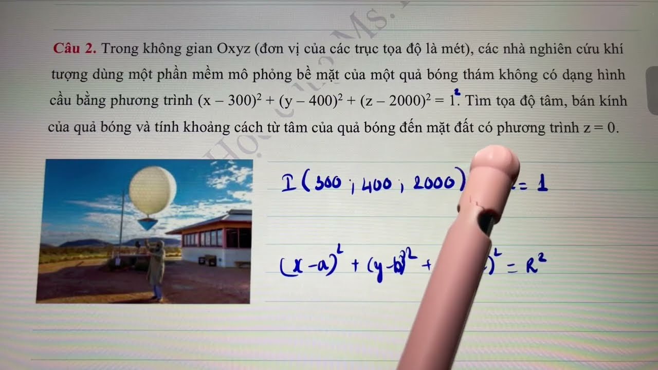 Toán 12.Oxyz. Toán thực tế - Phương trình Mặt Cầu - Trắc nghiệm đúng sai