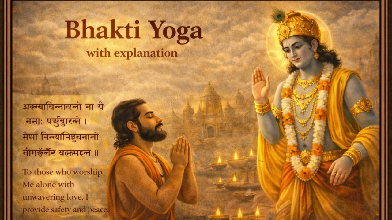 Bhakti Yoga Explained | Bhagavad Gita Wisdom by Lord Krishna (Path of Devotion & Peace)