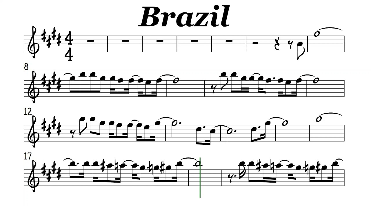 Brazil Alto Sax Sheet Music Backing Track Play Along Partitura