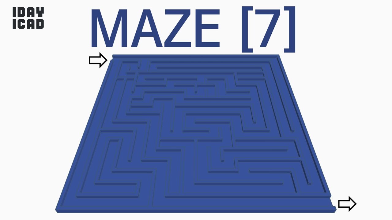 [1DAY_1CAD] MAZE [7] (Tinkercad : know-how / style / education) [STL data download]
