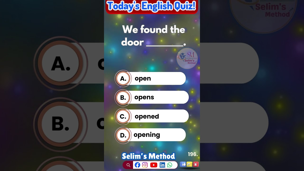 Daily English Grammar Quiz for Beginners & Advanced Learners  Selim&rsquo;s Method