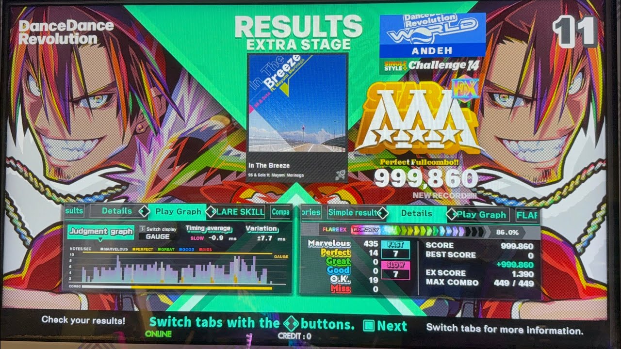 [DDR WORLD] In The Breeze (CSP-14) 999,860 PFC