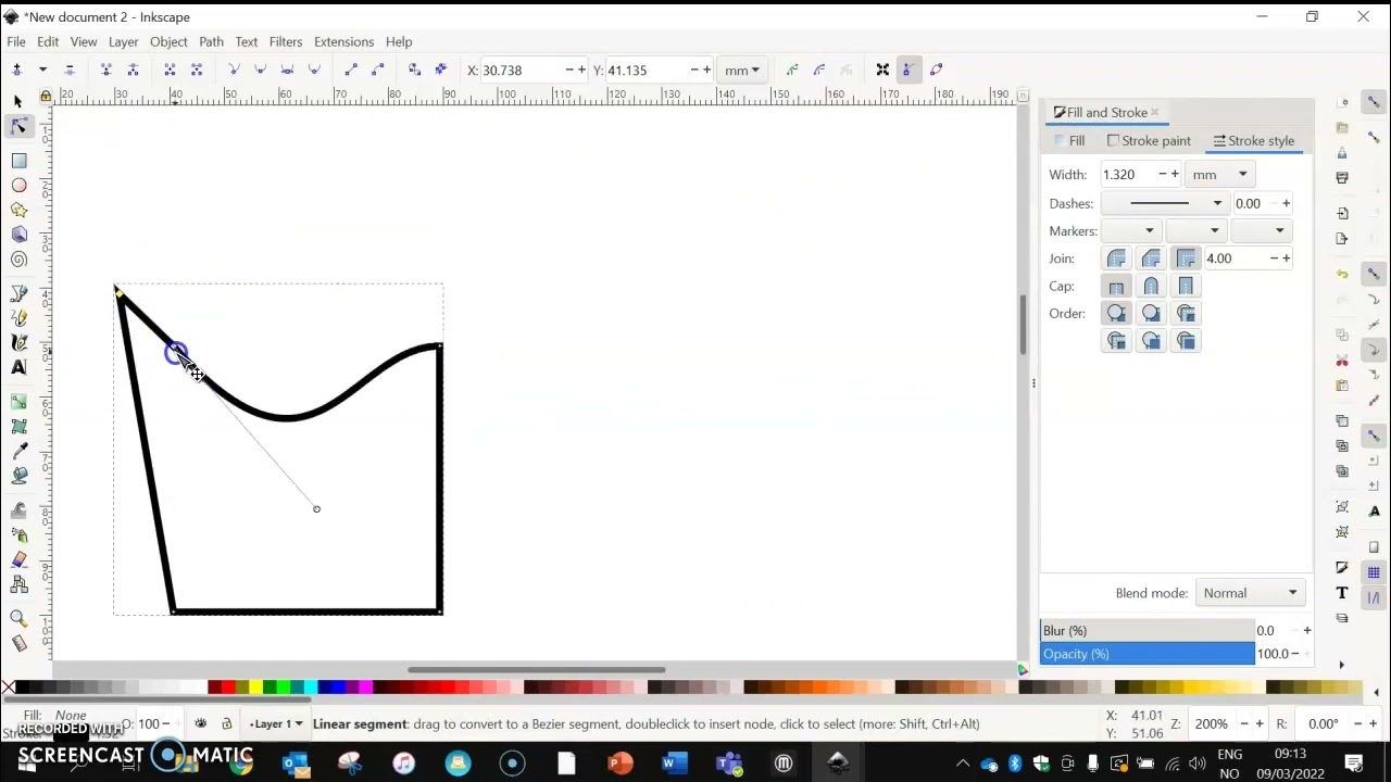 Inkscape Part 2: Deleting a line segment