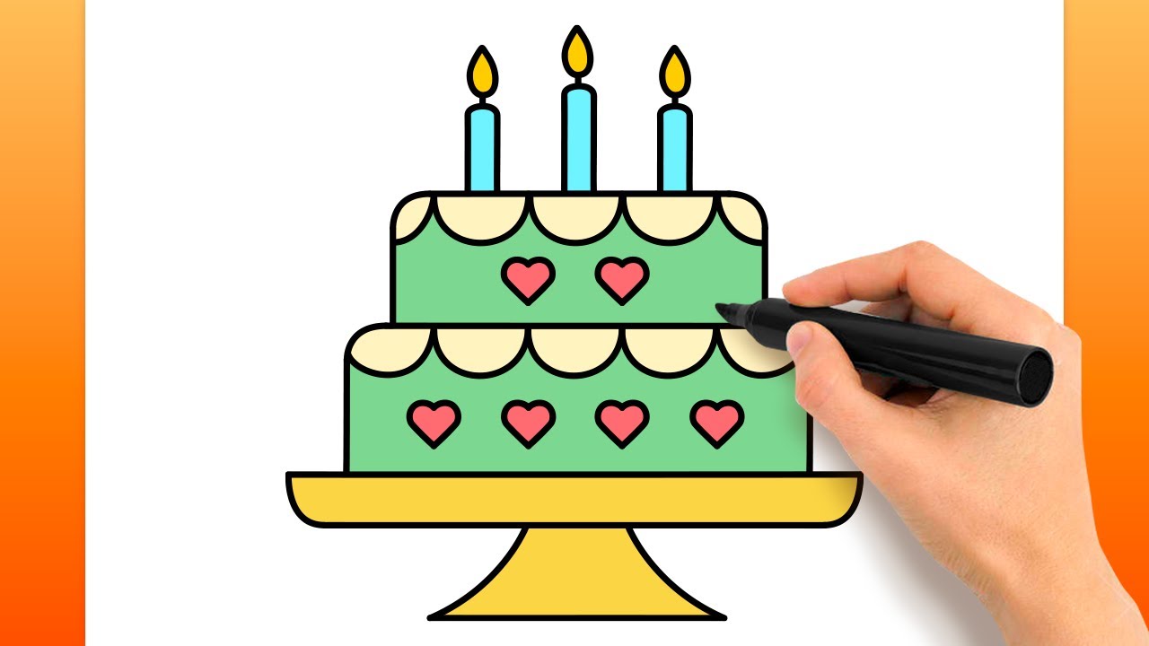 Comment Dessiner Un Gâteau D'anniversaire (Tutoriel De Dessin Facile)