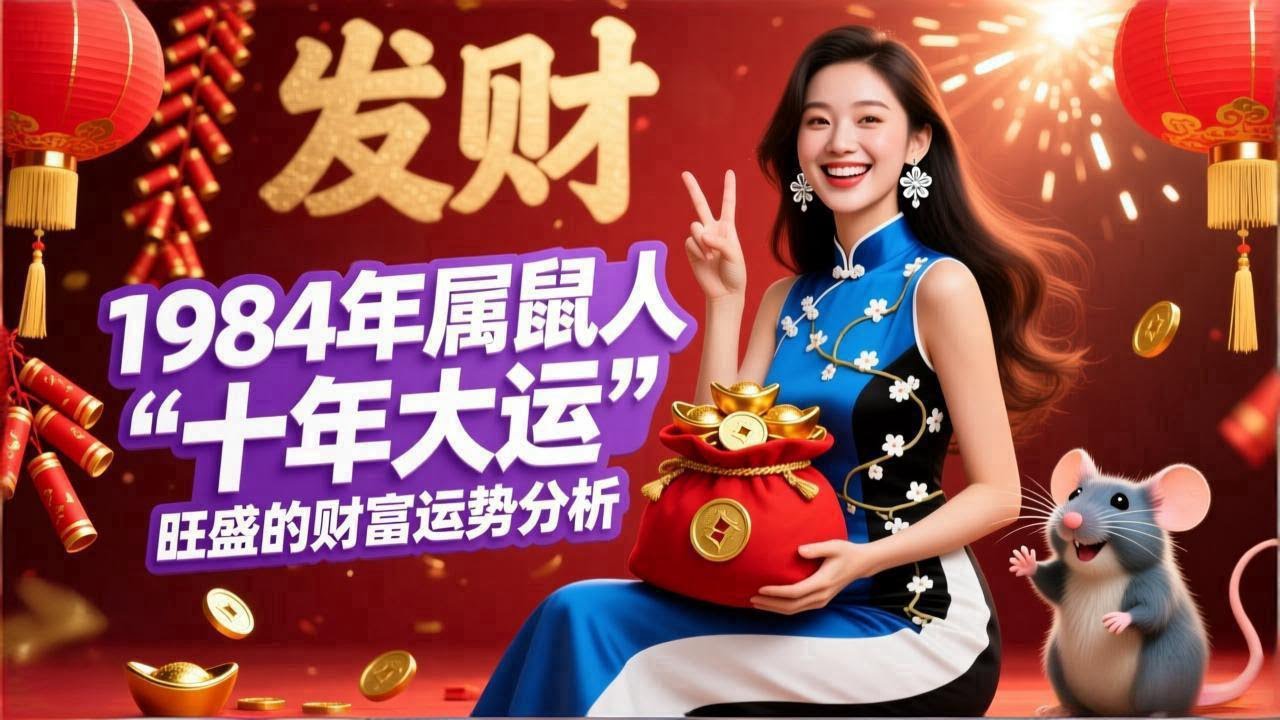 1984年属鼠人 #生肖鼠2026年，十年大运旺盛的财富 #属鼠 #生肖运势 #运势 #财运 #事业运 #感情运势 #健康运势 #算命 #风水 #命理 #12生肖运程 #十二生肖 #生肖