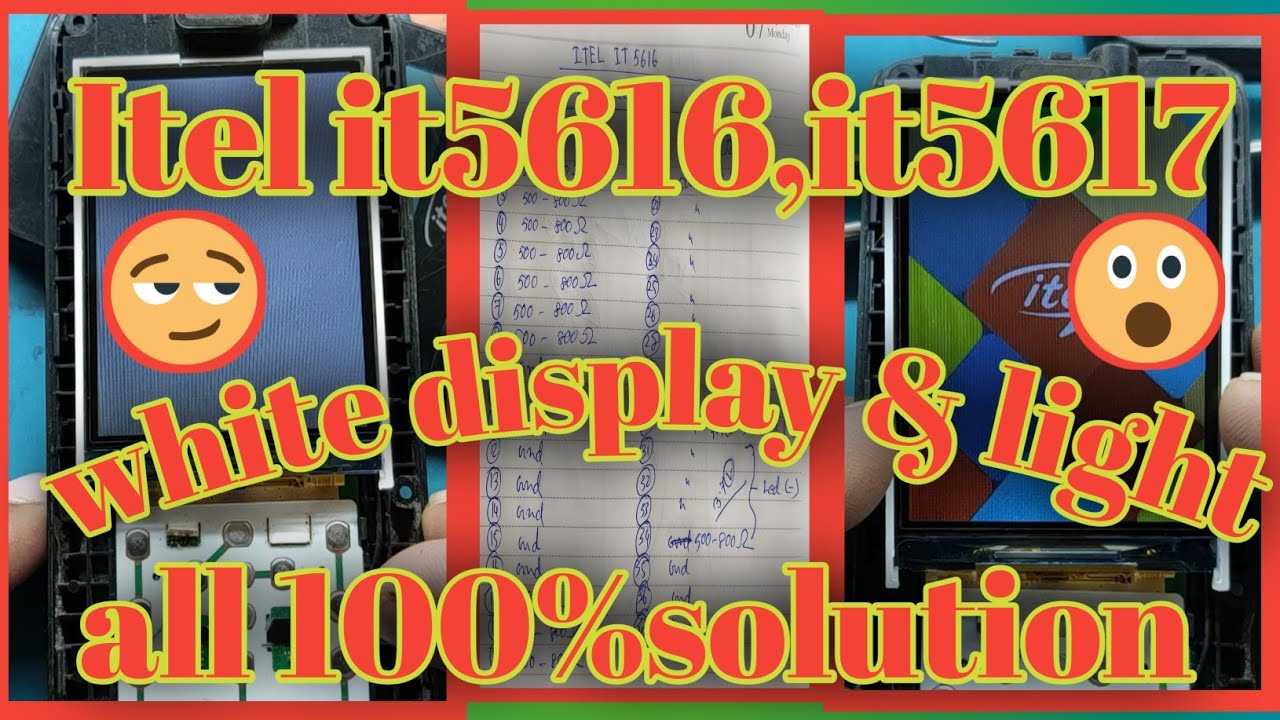 Itel it5616,it5617 white display solution// itel 37 pin lcd white solution// 37 pin displaylight way