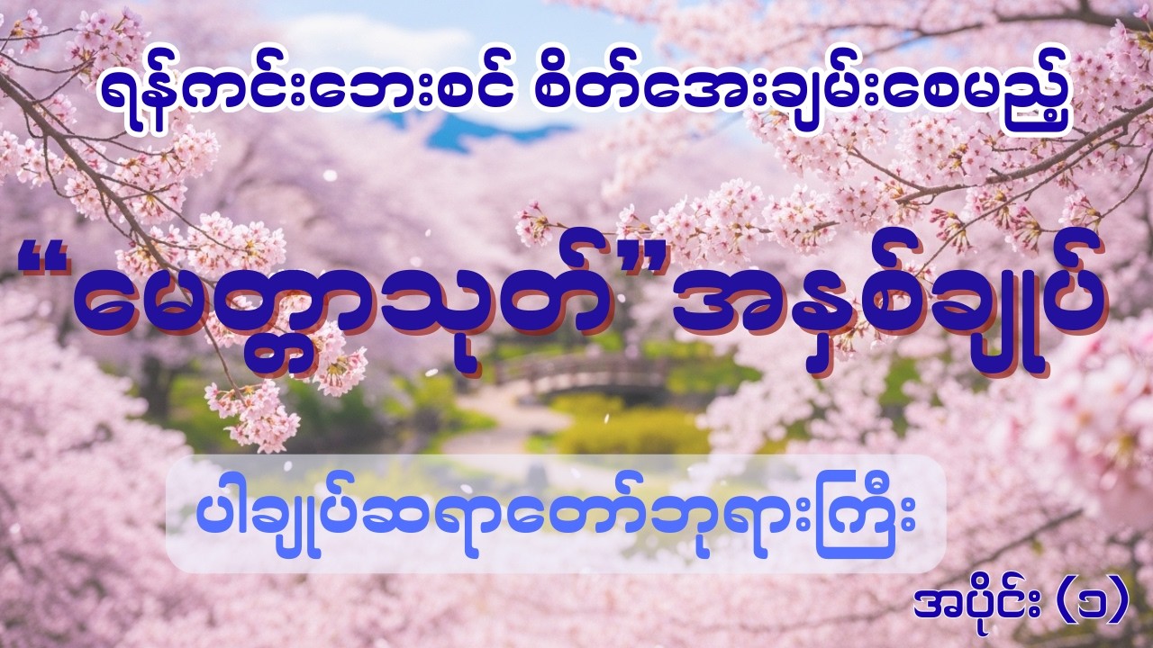 မေတ္တာသုတ် အနှစ်ချုပ် တရားတော် အပိုင်း (၁) - ပါချုပ်ဆရာတော်ဘုရားကြီး
