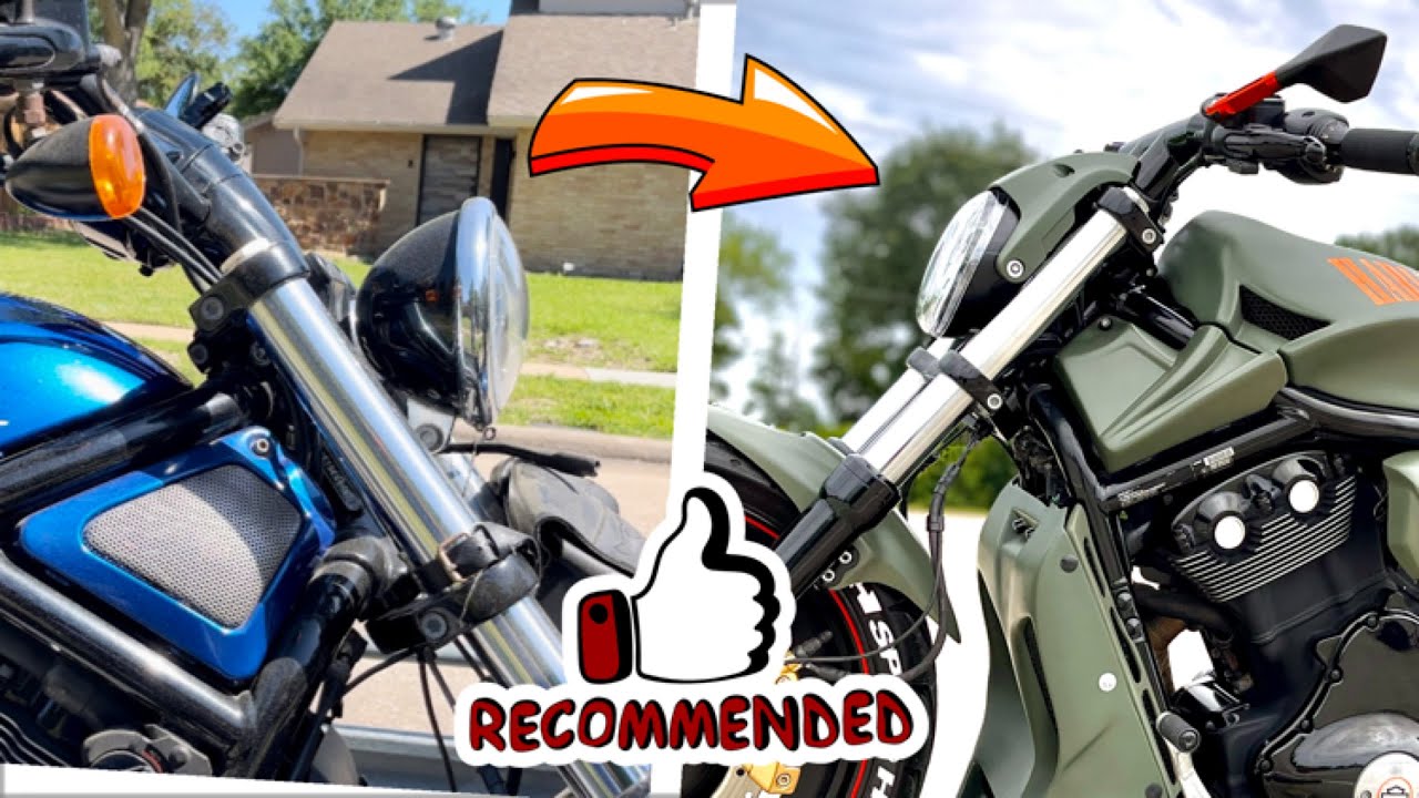 Headlight conversion for Harley Davidson V Rod #diy #motorcycle #vrod #bike #harleycustom