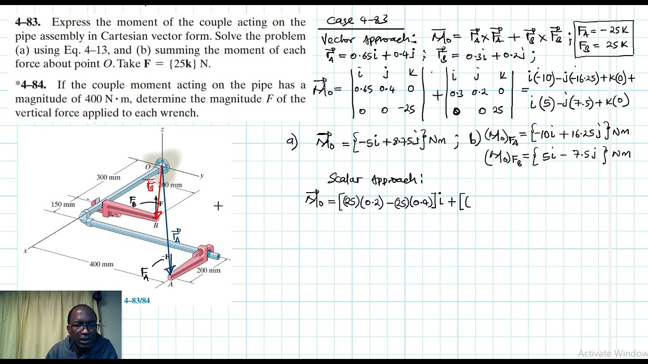 4–83, 4–84 Force System Resultants (Chapter 4: Hibbeler Statics) Benam Academy