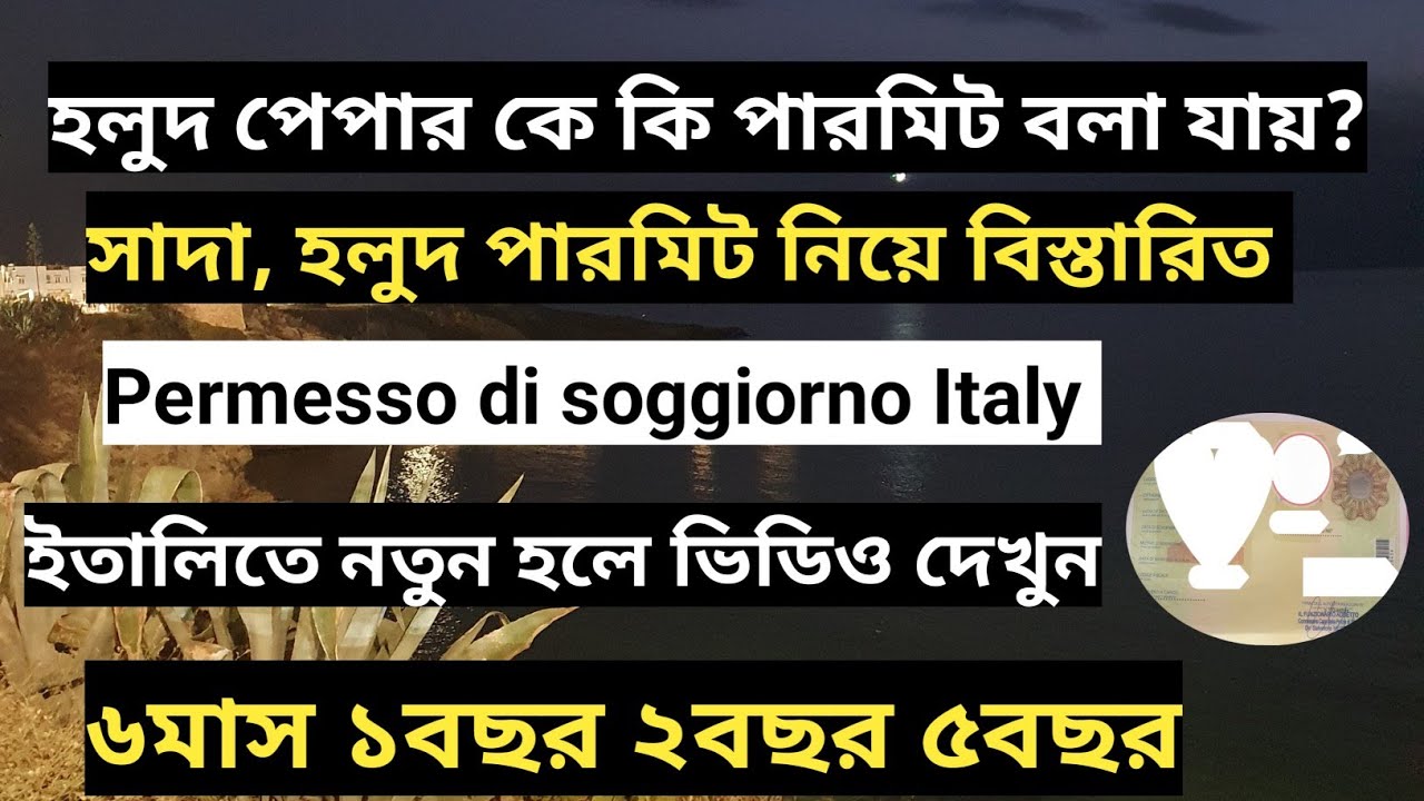 হলুদ সৌজন্যকে কি পারমিট বলা যায়? || Italy Peace sicuro Bangladesh ||