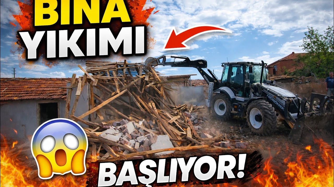 “Dev Kepçe Evi Yerle Bir Etti! 😱 Yıkım Anları” “Tek Hamlede Çatı Gitti!” #cat #kepçe #keşfet #cats 