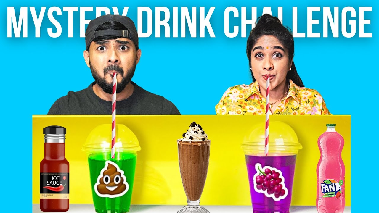 MYSTERY DRINK CHALLENGE 😂🔥 | WEIRD DRINKS 😂 | AMMU & ASWIN
