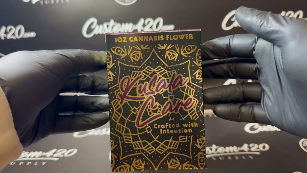 Custom Cannabis Boxes - 1OZ Flower Jar Box - Matte with Gold and Colored Foil