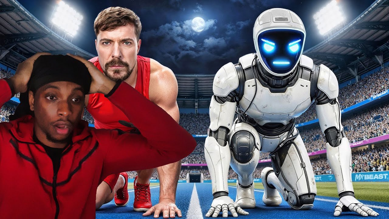 KEYSHDAWG REACTS TO MR BEAST WORLD'S FASTEST MAN VS ROBOT