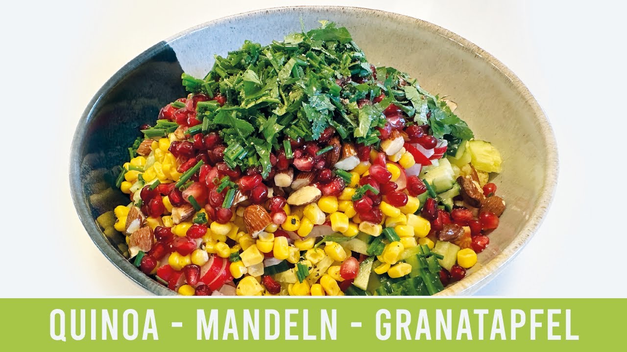 Glutenfreier Quinoa - Granatapfel - Mandel Salat / Quinoa Pomegranate Almond Salad