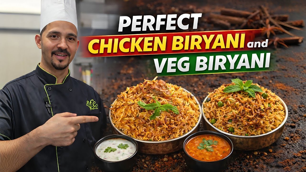Simple Chicken Biryani & Veg Biryani | Restaurant Style Biryani, Veg Biryani #chef  #biryani #recipe