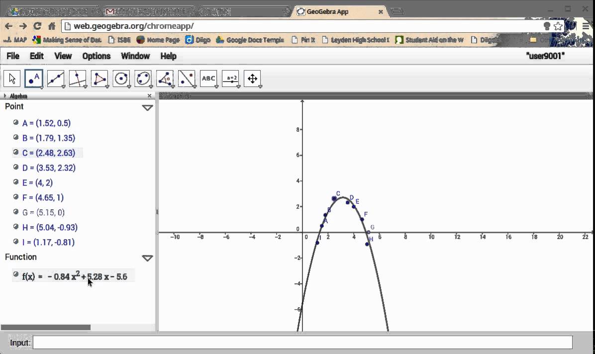 Geogebra Web  Regressions 1