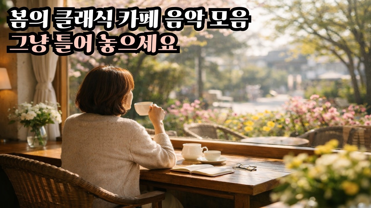 봄의 클래식 카페 음악 ㅣ그랜드 피아노 연주  클래식 연주 음악  오케스트라 연주곡 모음  햇살이 스며드는 봄날의 카페, 창밖으로 보이는 꽃과 따뜻한 분위기 카페에서 혼자만의 사색