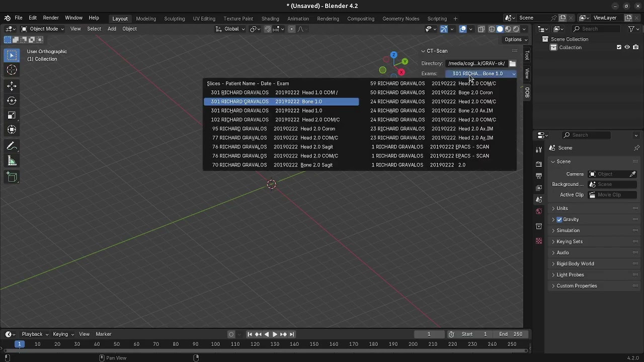 OrtogOnBlender XP - Ct Scan reconstruction tool (dev)