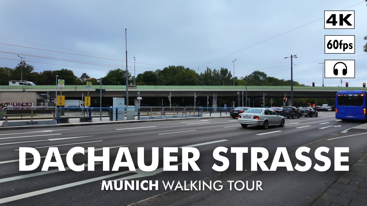 Morning walk along Dachauer Straße with urban impressions | 4K Munich Walking Tour
