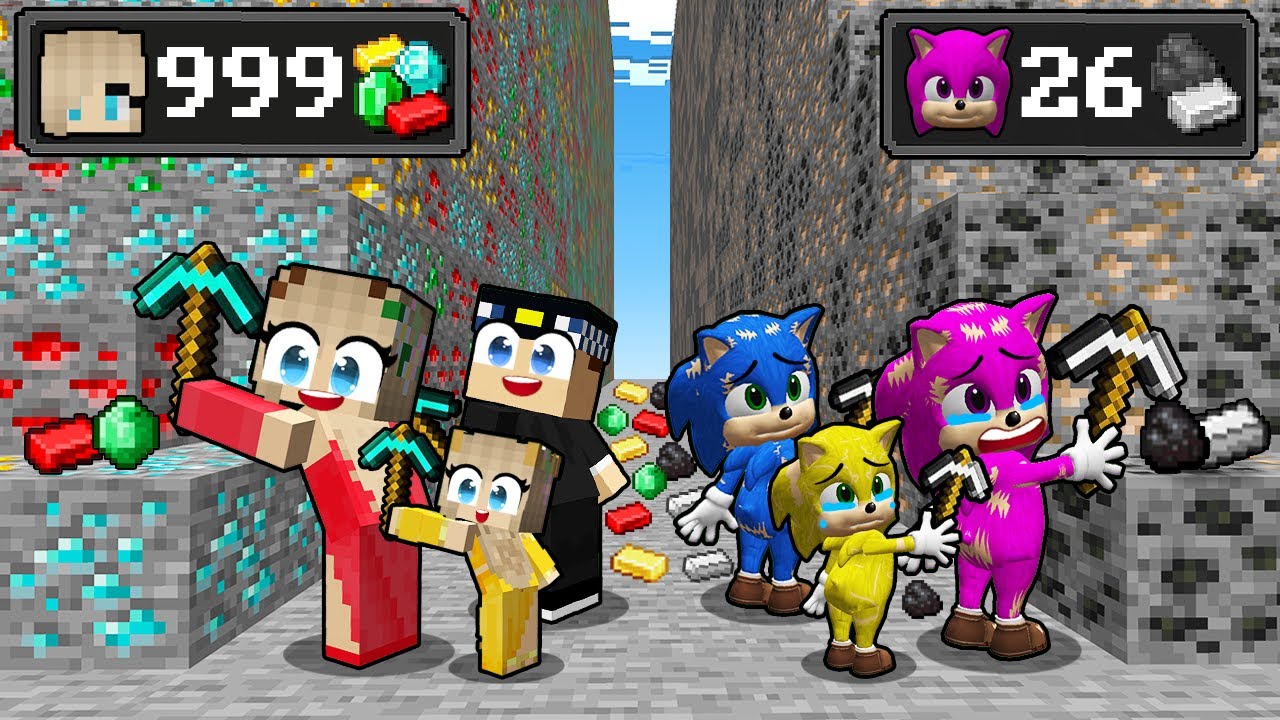 FAKİR BEBEK SONİC VS ZENGİN BERCA AİLE MADEN KAPIŞMASI 😱 Minecraft