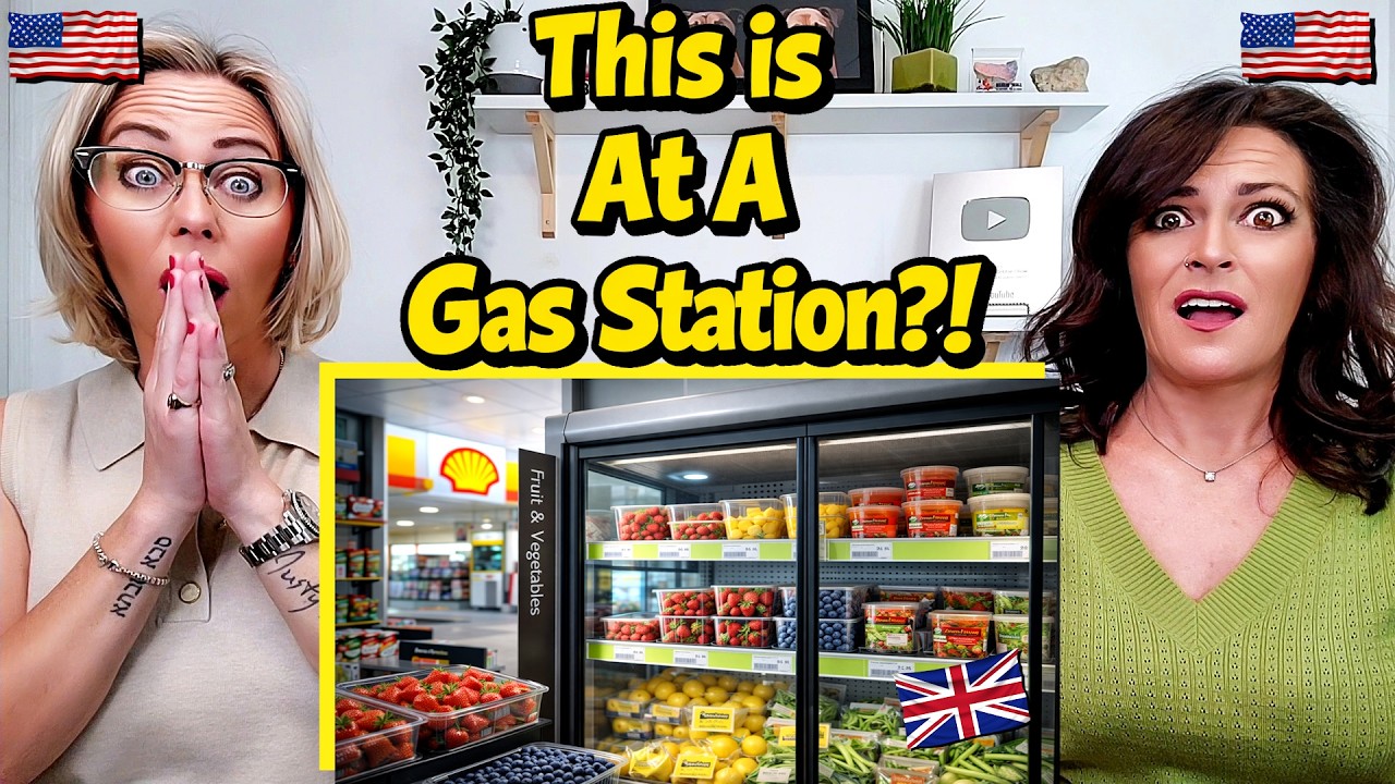 American Couple Reacts: UK vs US Petrol Stations & Convenience Stores! SHOCKING Differences!