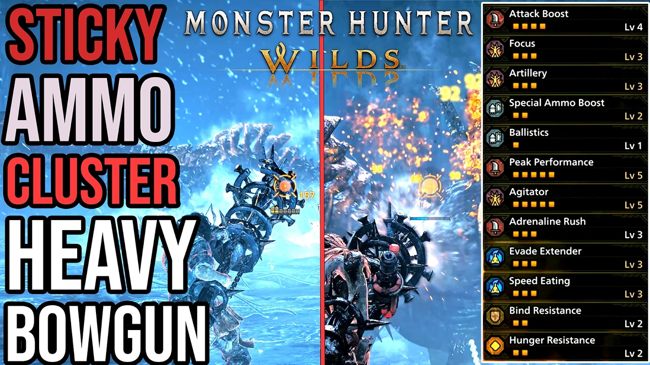 MH Wilds TU 4.5 – The BEST Sticky Wyvern Cluster HBG Build
