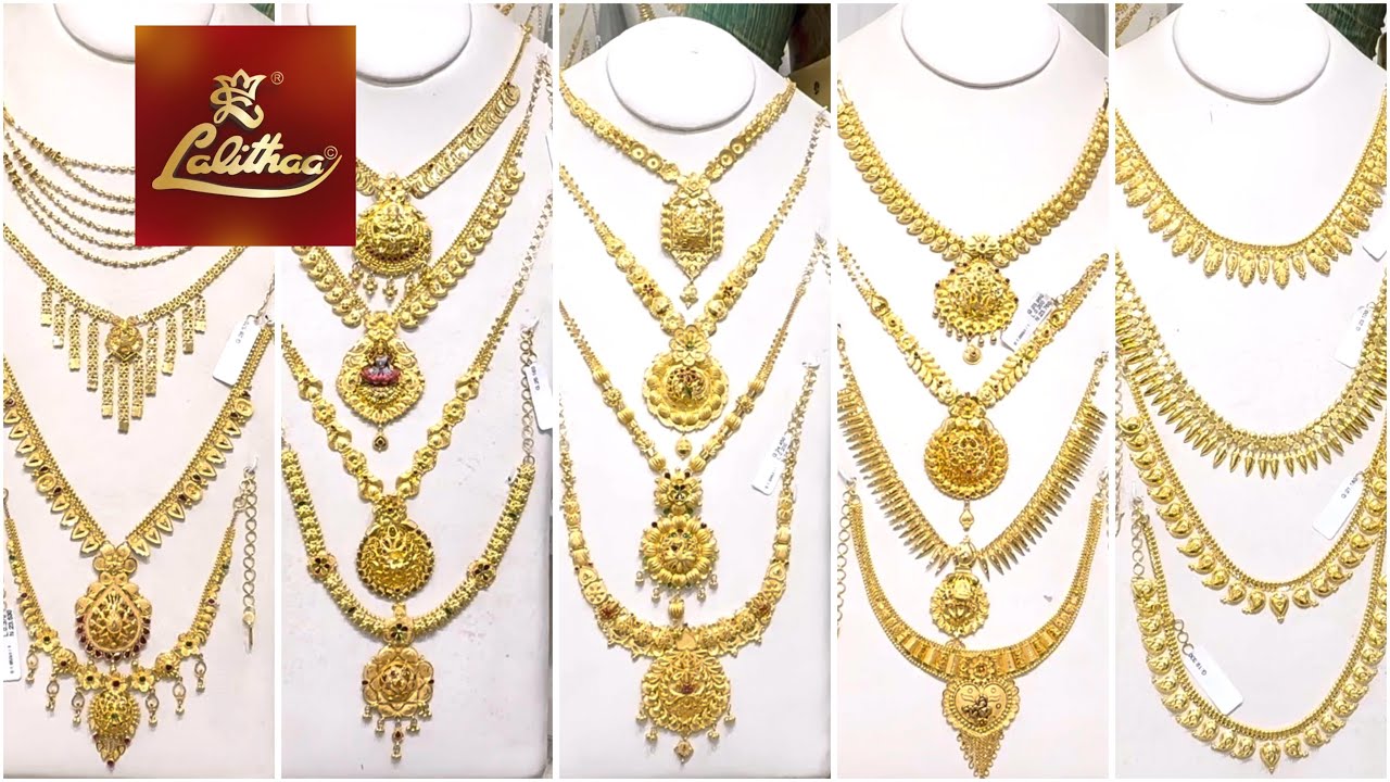 Lalithaa Jewellery Gold Necklace Collections | kasumalai | Bombay | Stone Necklace | Fancy Necklace