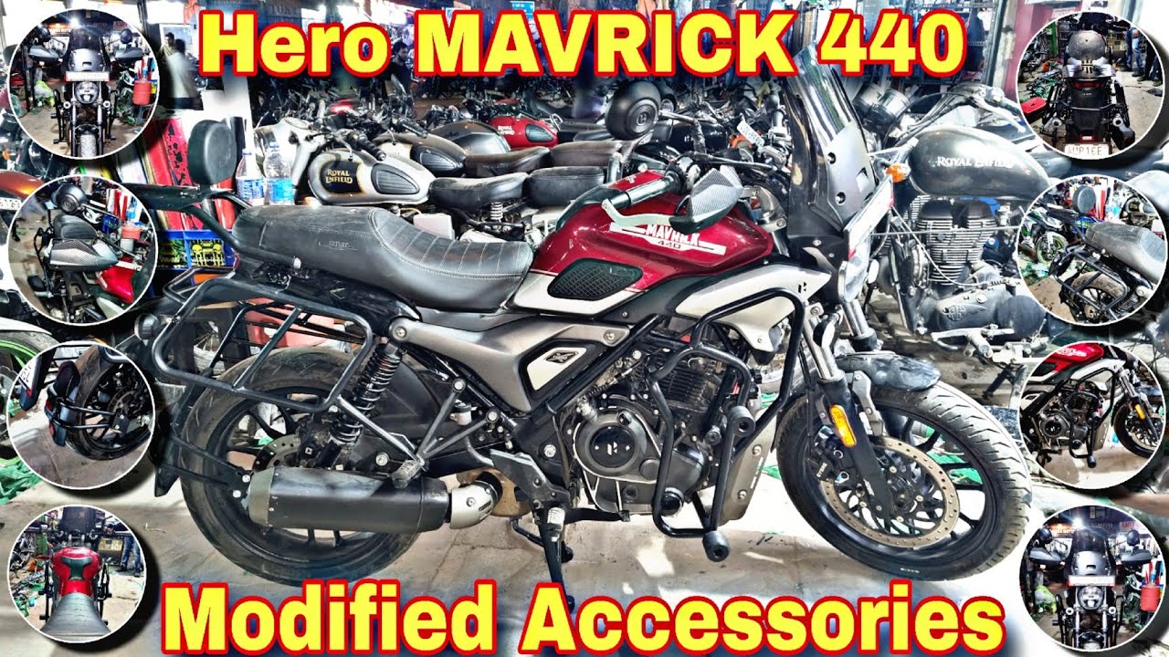 Hero MAVRICK 440 😎 Full Modified Accessories🔥 Heavy Crash Guard, Top Rack, Sadal Stey, Back Rest etc