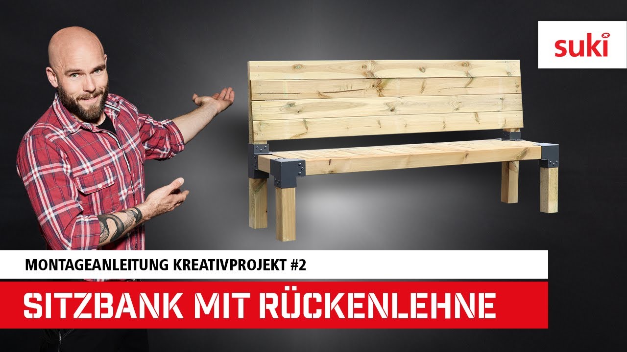Sitzbank mit Rückenlehne | Montageanleitung | suki Steckverbinder