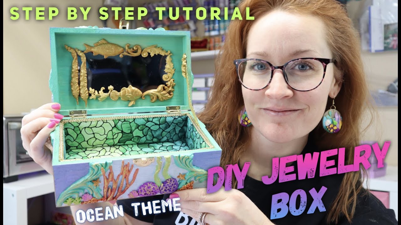 Jewelry Box Makeover, paper clay, How make your own jewelry box - Easy tutorial