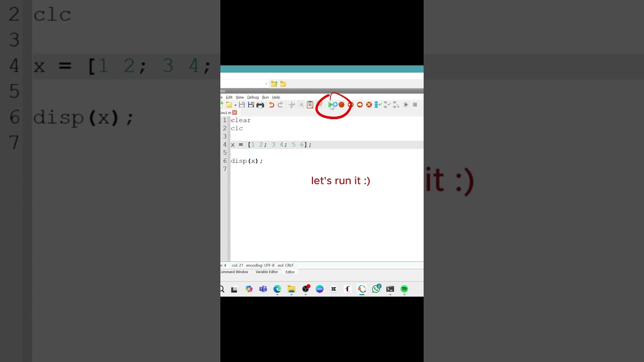 2D Array in GNU Octave / Matlab in 30 sec.