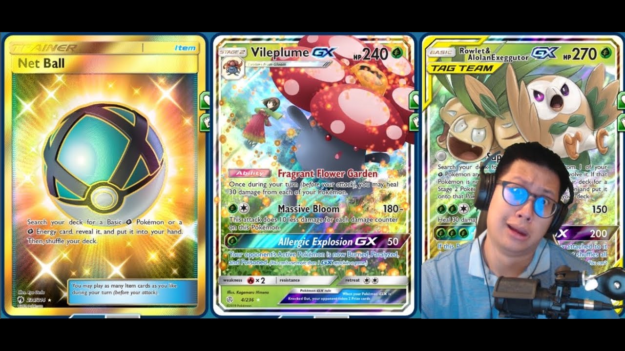 120 HP Free Heal VILEPLUME GX Deck, Heals Half Its Hp Each Turn