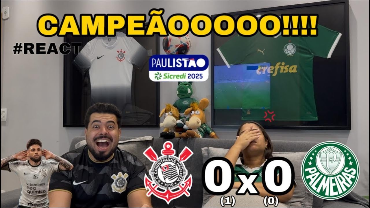 REACT REAÇÕES CORINTHIANS x PALMEIRAS | Casal Rivalidade + Emma Colchões