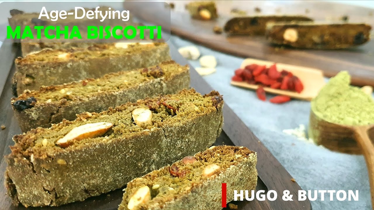 Superfood Matcha Biscotti with Goji Berries | Vegan, Anti-aging