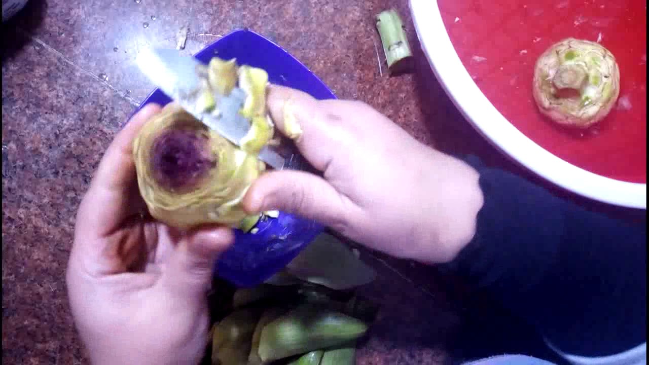 طريقة تنظيف الخرشوف وتفريزه بكل سهولة بجد رررررروعه جدا  👍👍