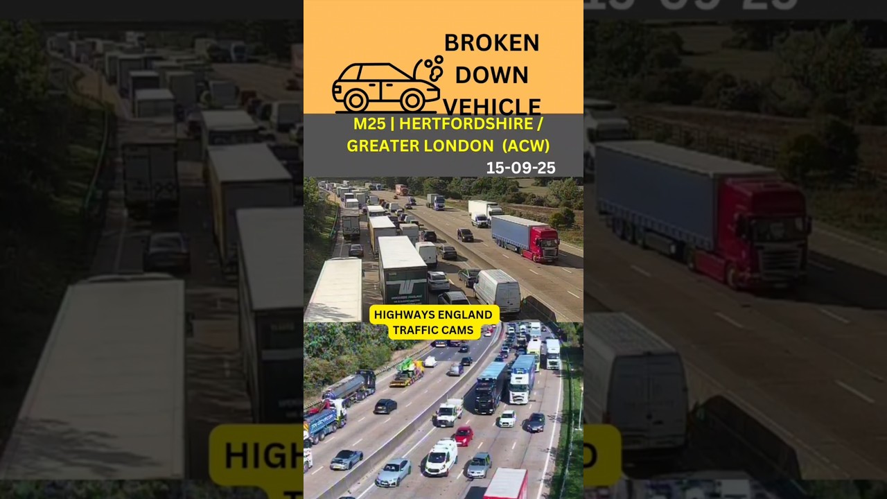 M25 BROKEN DOWN VEHICLE ⚠️ | ANTICLOCKWISE | HERTFORDSHIRE / GREATER LONDON #uk #road #traffic