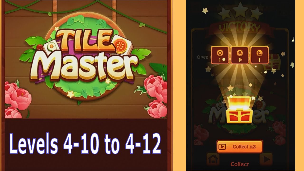 Tile Master Levels 4-10 to 4-12 | Triple Match & Puzzle Game By Happy Game, Happy Life