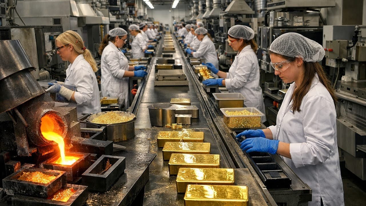 Inside a Swiss Gold Refinery From Mined Rock Ore to 99 9% Pure Bullion Full Process.